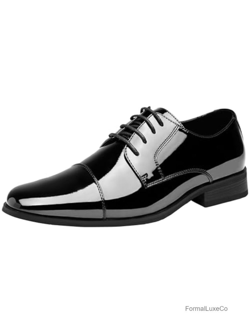 Men's Patent Leather Tuxedo Oxford Dress Shoes Cap Toe Lace-Up